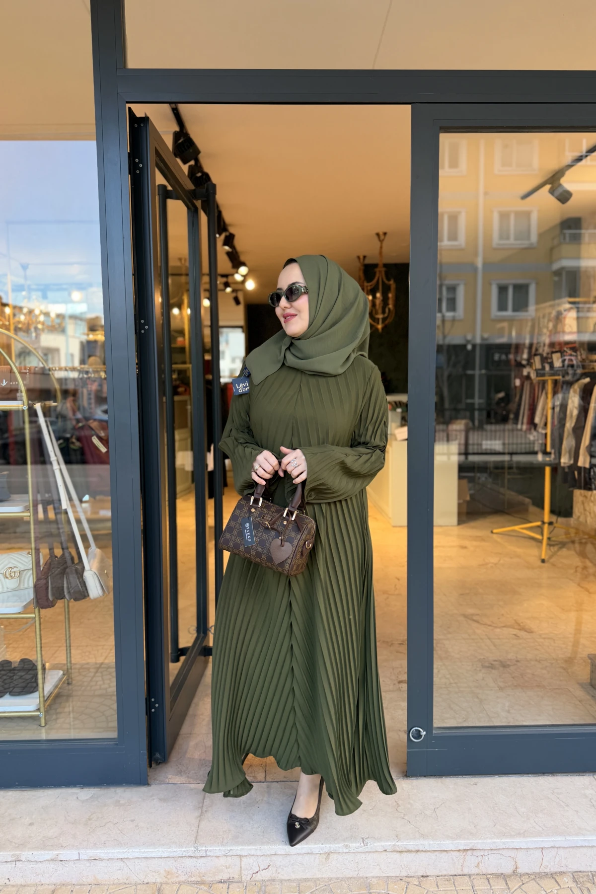 Piliseli Abaya Yeşil