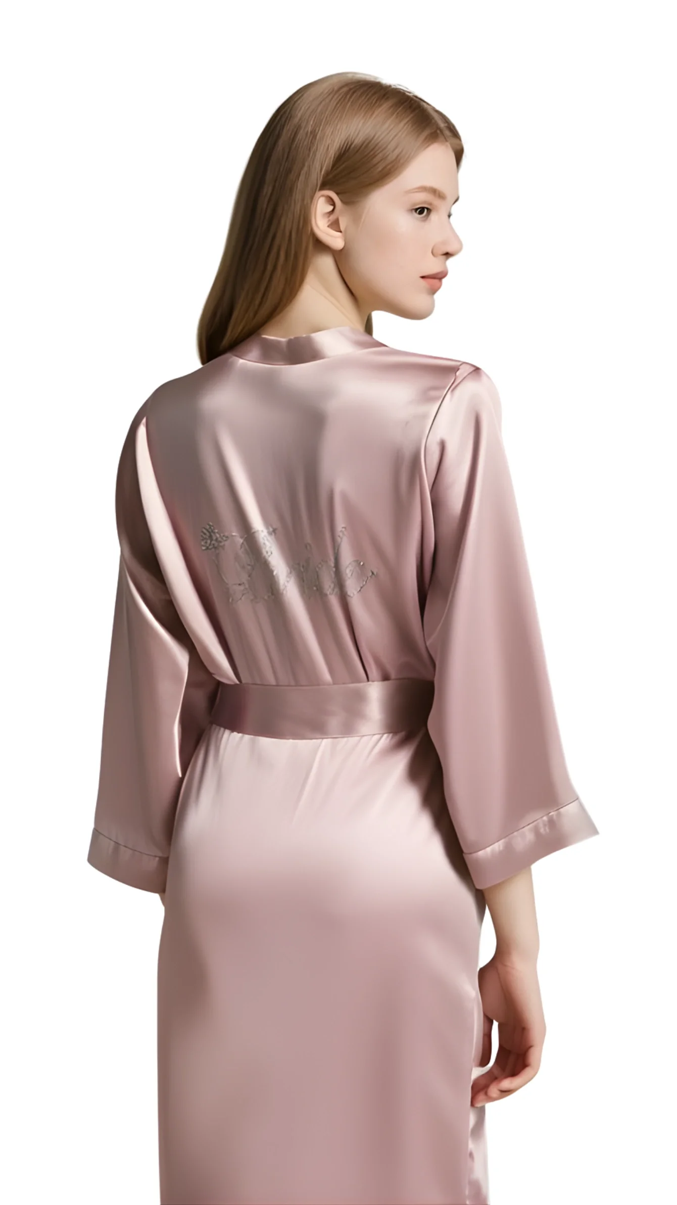 Luna Lora Vizon Saten Bride Sabahlık Zarif Kadın Ev Giyim