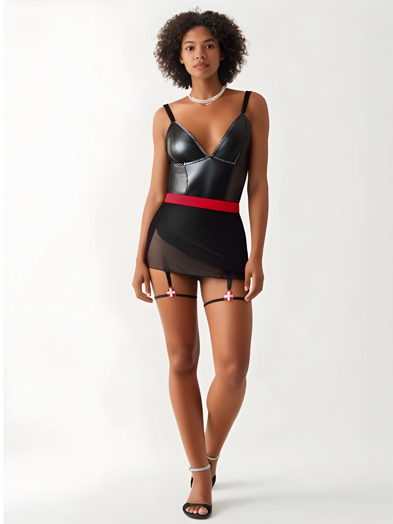 Luna Lora Night Care Lüks Deri Hemşire Fantezi Kostümü