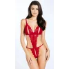 Luna Lora Kırmızı Göğüs Detaylı Fantezi Kadın Body