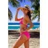 Fuşya Üçgen Kesim Bağlamalı Bikini Takımı Ayarlanabilir İpli Alt Üst Esnek Rahat Kadın Mayo Seti