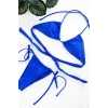 Kadın Mavi Üçgen Bikini Takımı Yandan Bağlamalı Tangalı Canlı Renk Şık Mayo Seti
