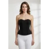 Kadın Siyah Premium Fırfırlı Terletici Büstiyer Korse