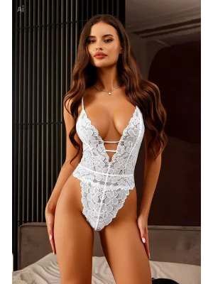 Kadın Göğüs Dekolteli Fantezi Body Seksi Şık Transparan İç Giyim