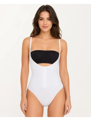 Kadın Beyaz Rengi Agraflı Göğüs Açık Body Korse