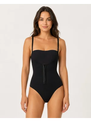 Kadın Siyah Rengi Agraflı Göğüs Açık Body Korse
