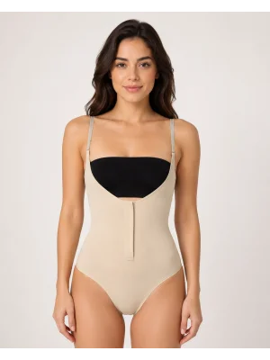 Kadın Ten Rengi Agraflı Göğüs Açık Body Korse