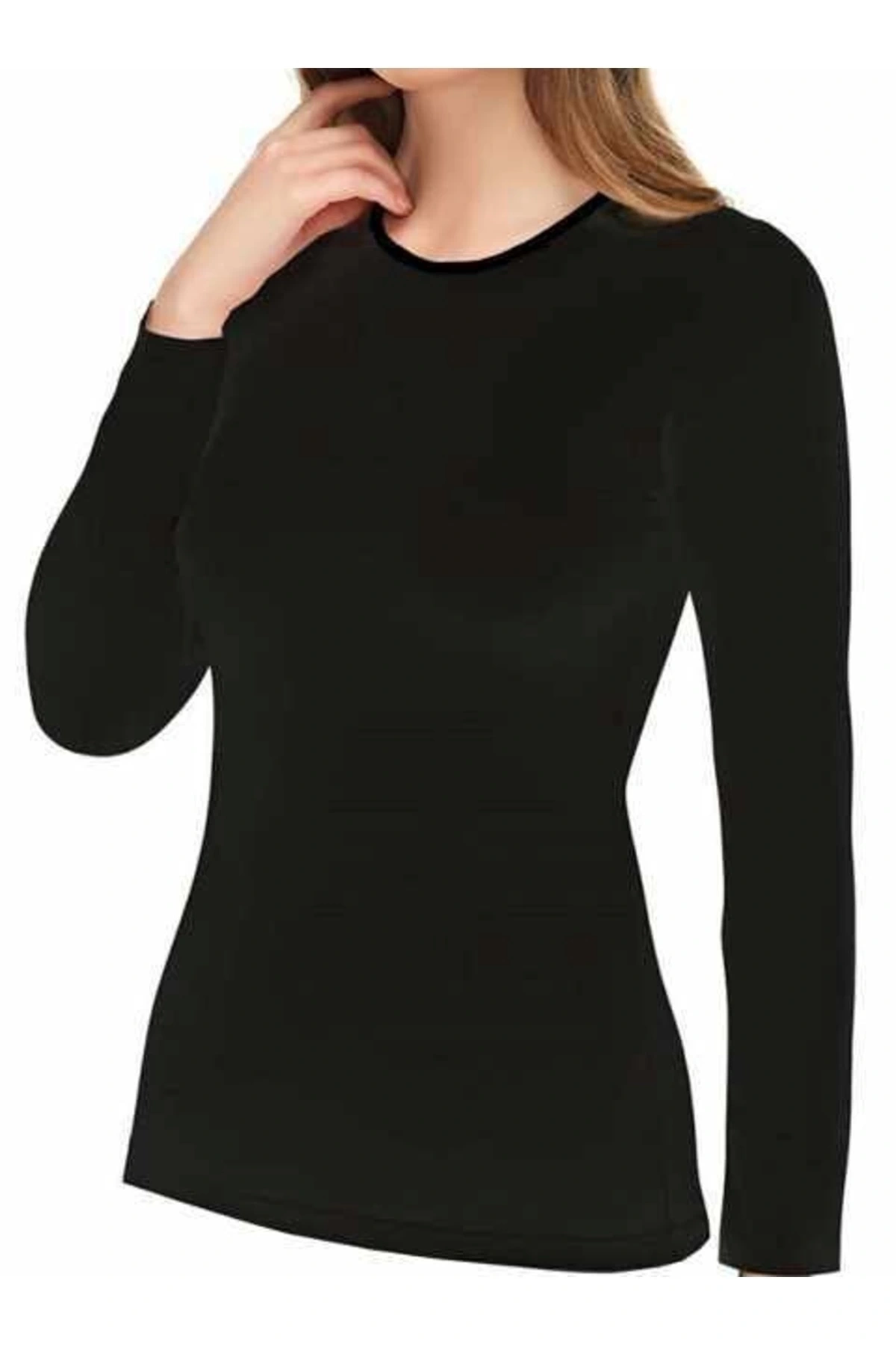 Sıfır Yaka Uzun Kollu Badi Atlet