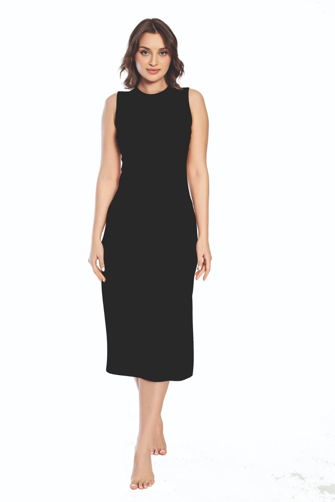 Kalın Askı Uzun Viskon Elbise binezon