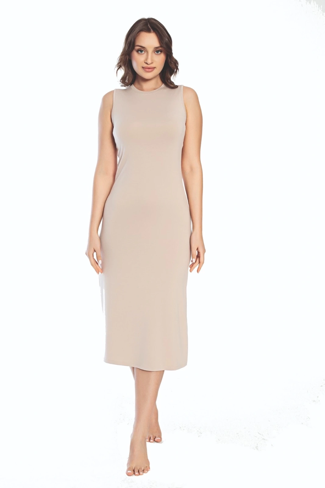 Kalın Askı Uzun Viskon Elbise binezon