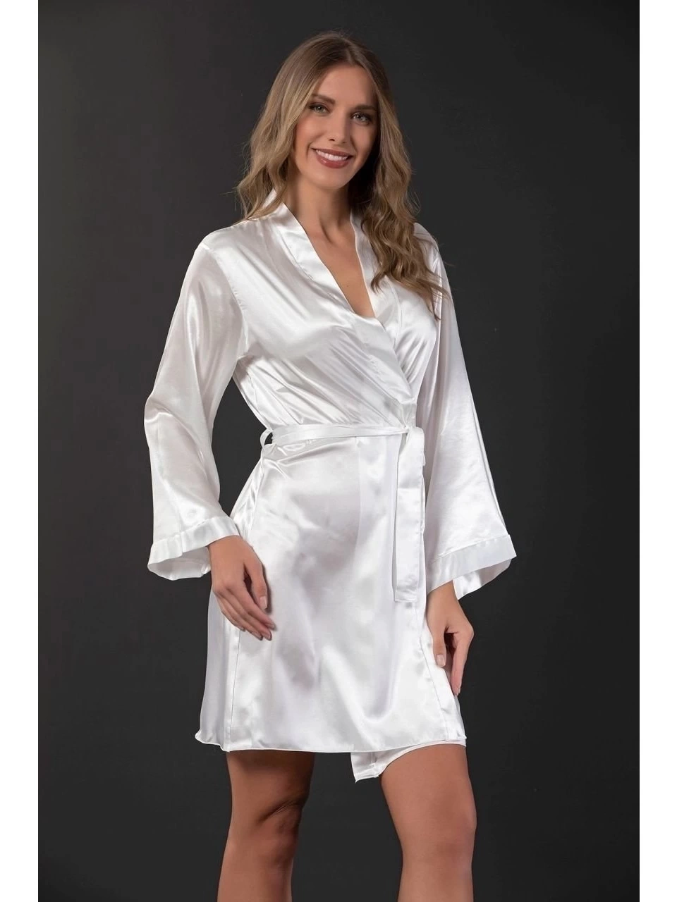 Nilay 652 Kısa Saten Sabahlık