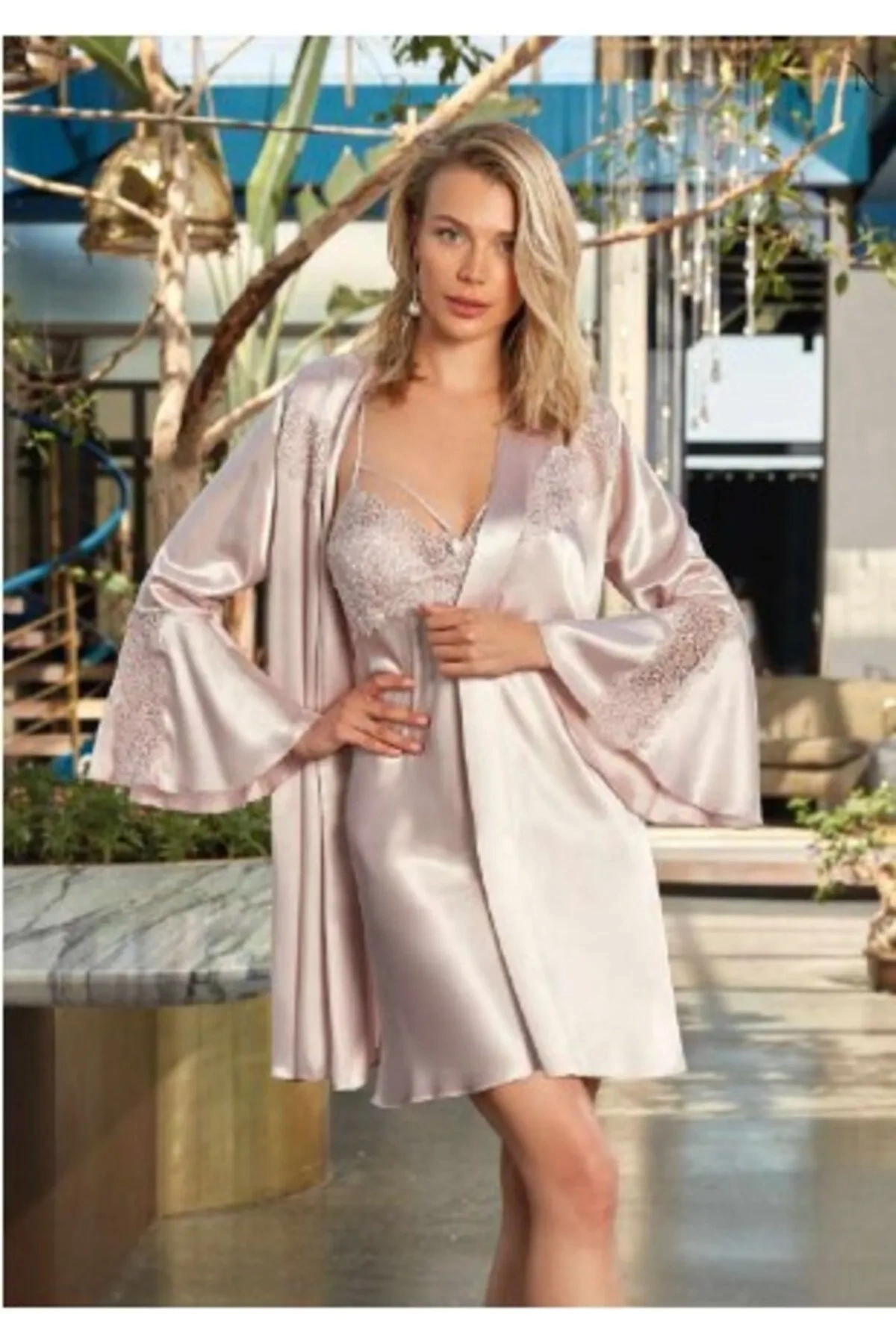 Saten Gecelik Takımı