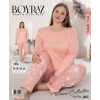 Boyraz 0284 Kadın Sandy Battal Uzun Kol Pijama Takımı