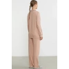 Sementa 76444 Düz Renk Gömlek Model Pijama Takım