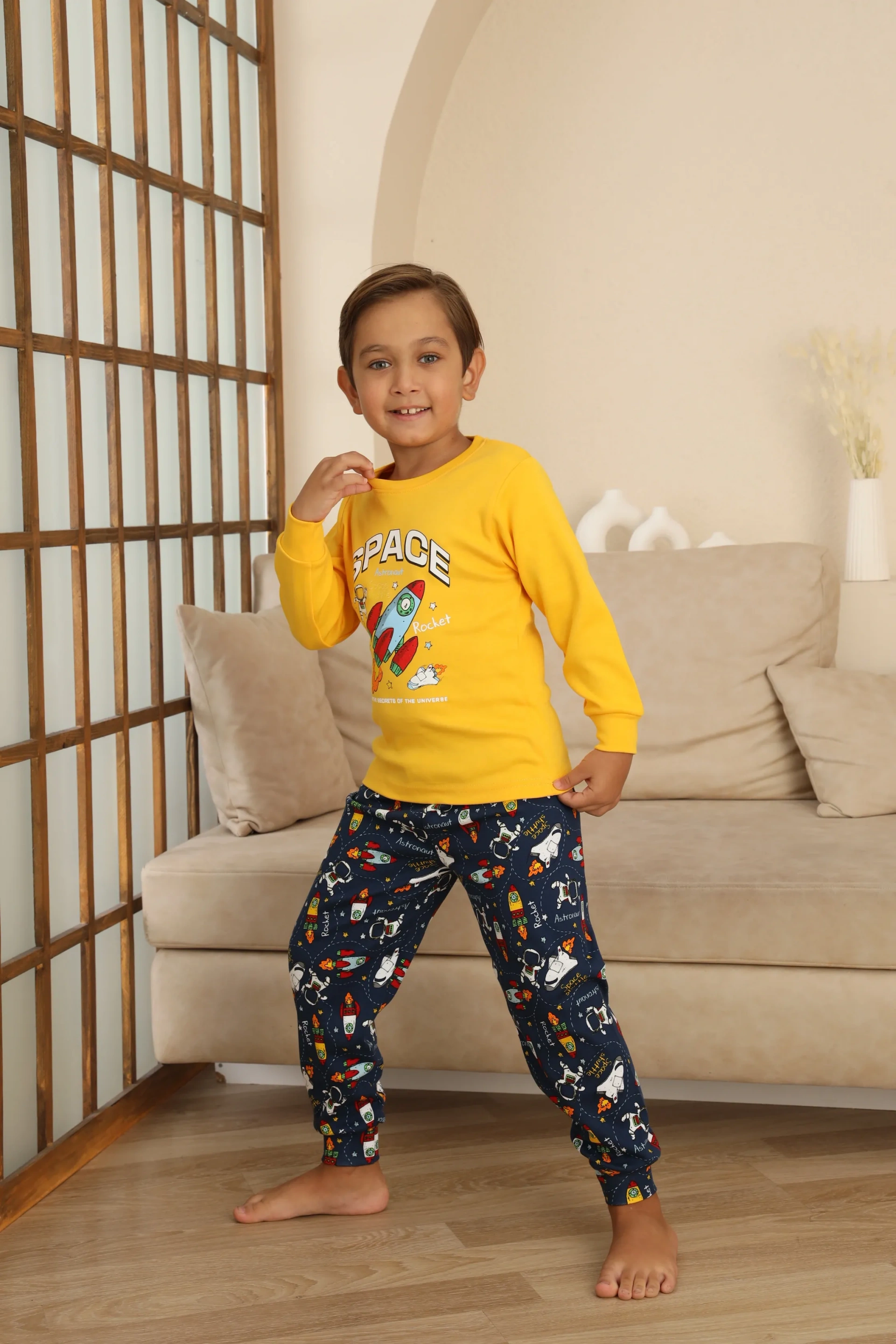 Kapitex 7114 Erkek Çocuk Uzun Kol Pijama Takımı