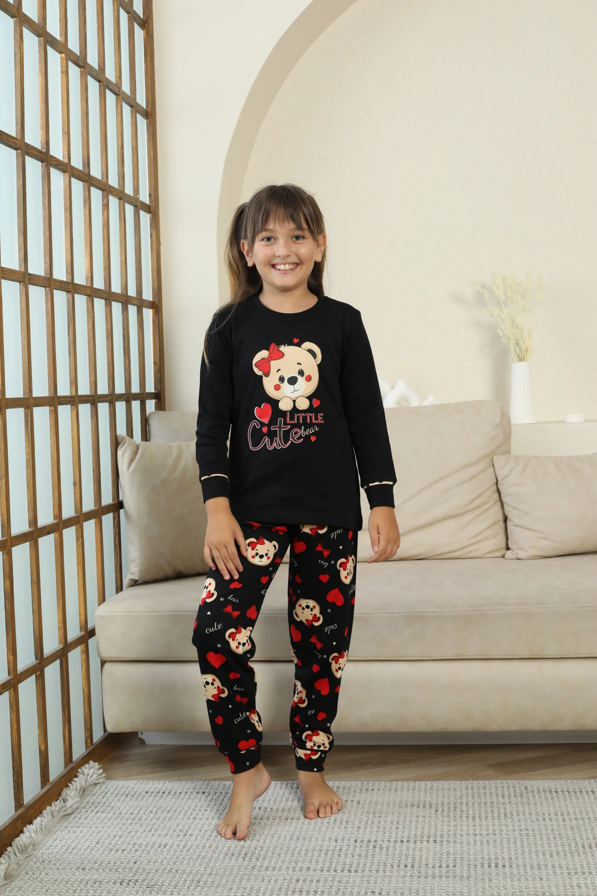 Kapitex 8222 Kız Çocuk Uzun Kol Pijama Takımı