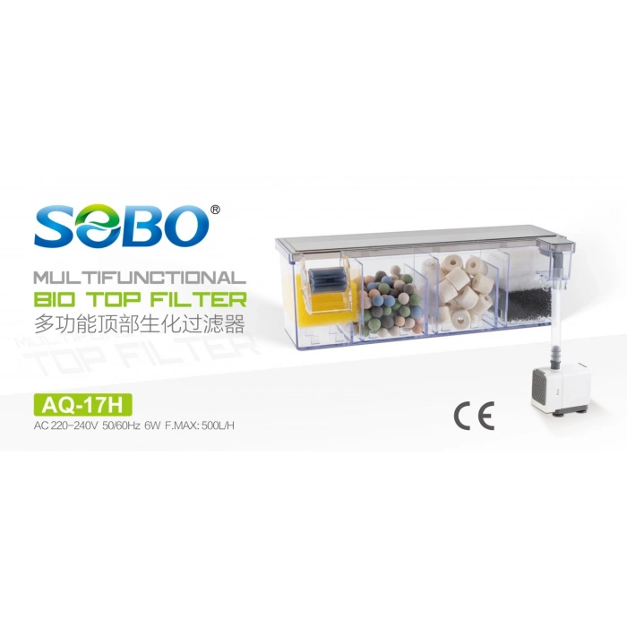 Sobo Bio Askı Filtre 6W. 500 Lt/Saat AQ-17H