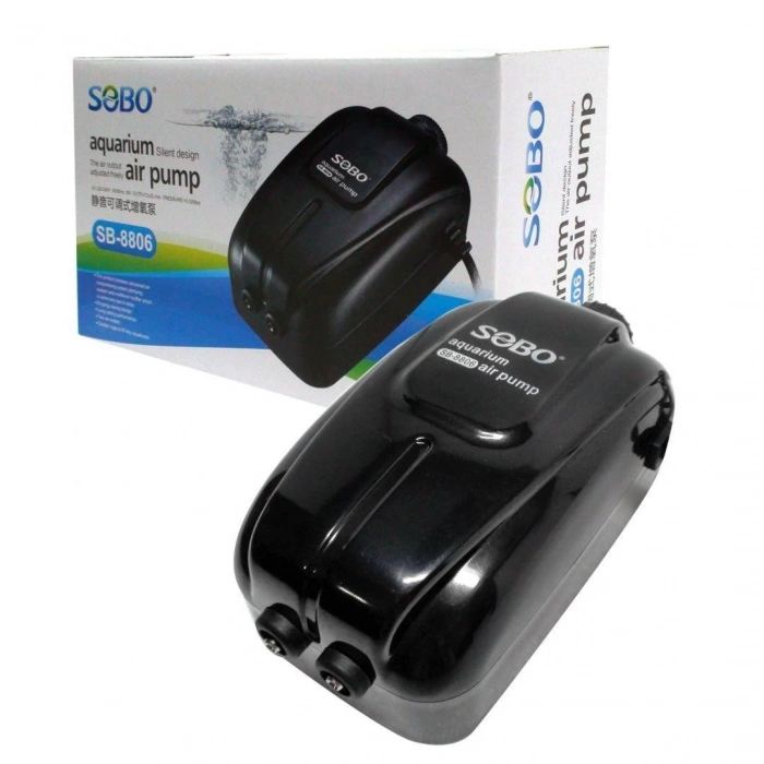 Sobo Ultra Sessiz Ayarlanabilir Çift Çıkışlı Akvaryum Sessiz Hava Motoru SB-8806