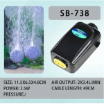 Sobo Ultra Sessiz Ayarlanabilir Çift Çıkışlı Akvaryum Hava Motoru SB-738