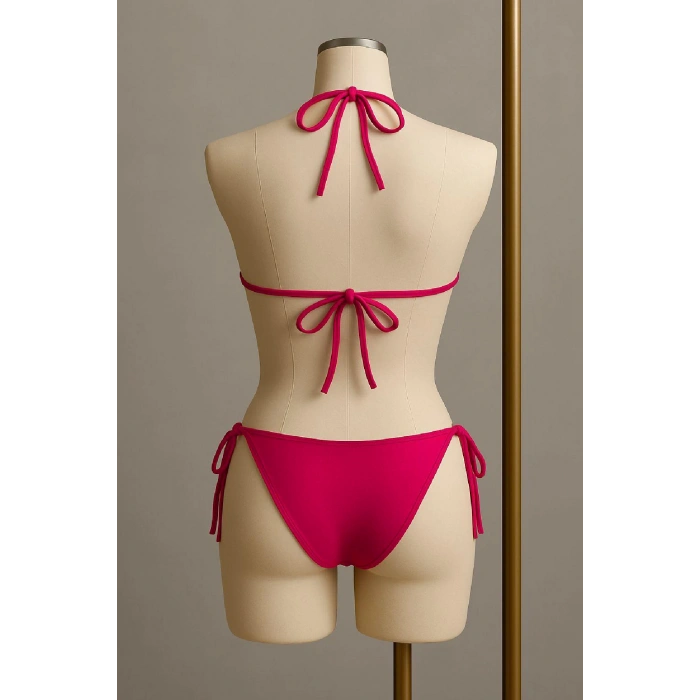 Kadın Fuşya Yandan Bağlamalı Bikini Mayo Takımı