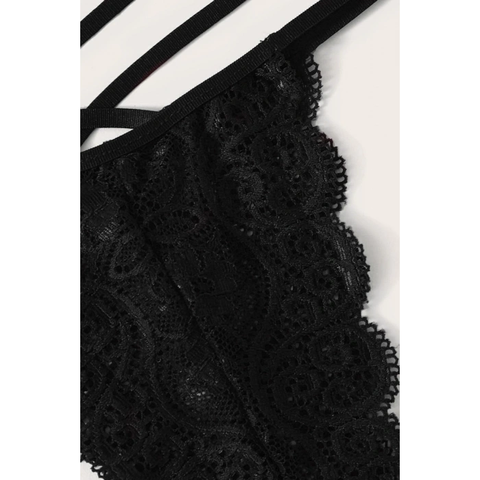 Kadın Siyah Dantel Sütyen Külot Takımı