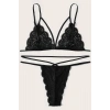 Kadın Siyah Dantel Sütyen Külot Takımı