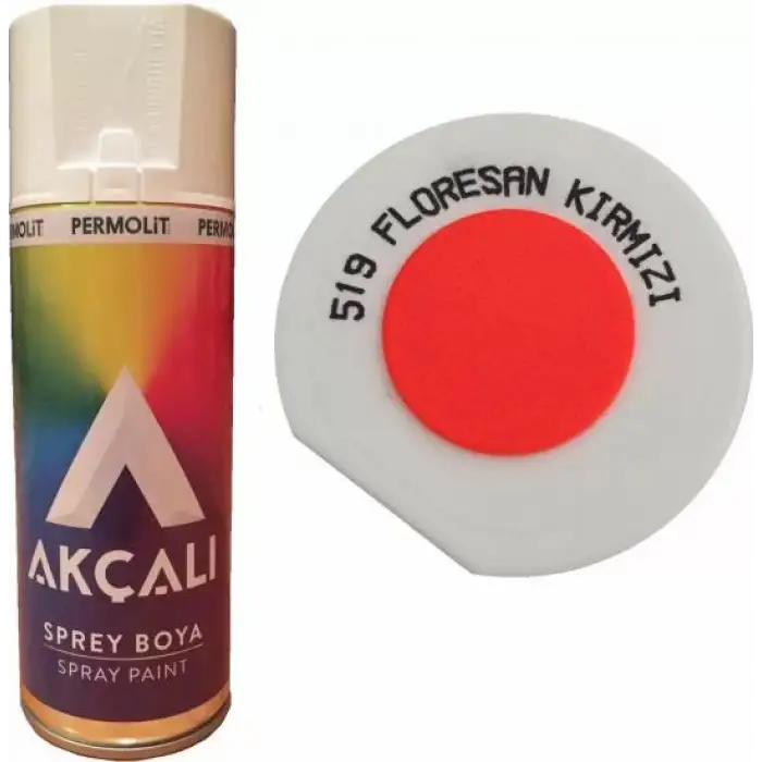 AKÇALI SPREY BOYA FLORESAN KIRMIZI 400 ML 519
