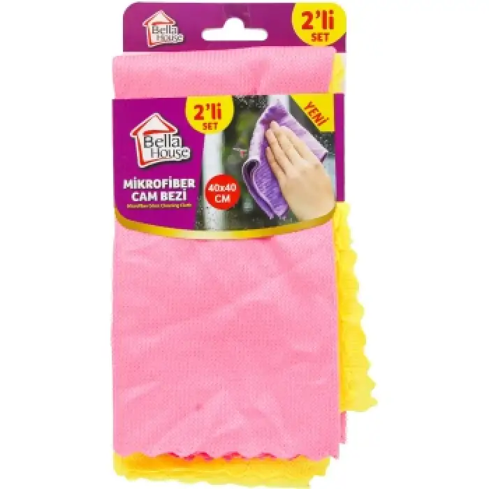 BELLA HOUSE MİKROFİBER CAM BEZİ 2 Lİ K-9472
