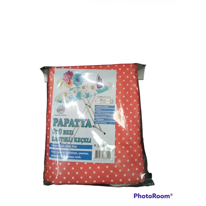 PAPATYA KEÇELİ ÜTÜ MASASI KILIFLI LÜX LASTİKLİ