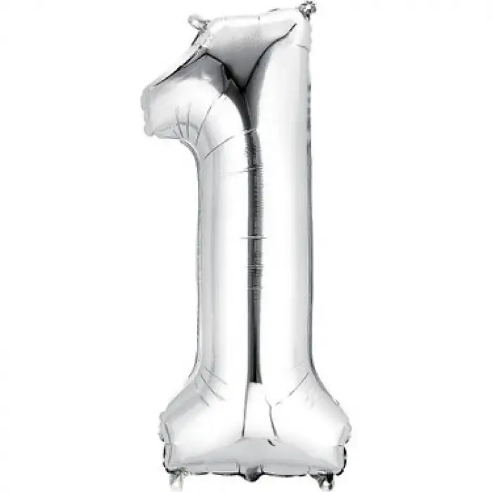 40X102 CM GÜMÜŞ 1 RAKAMLI BALON