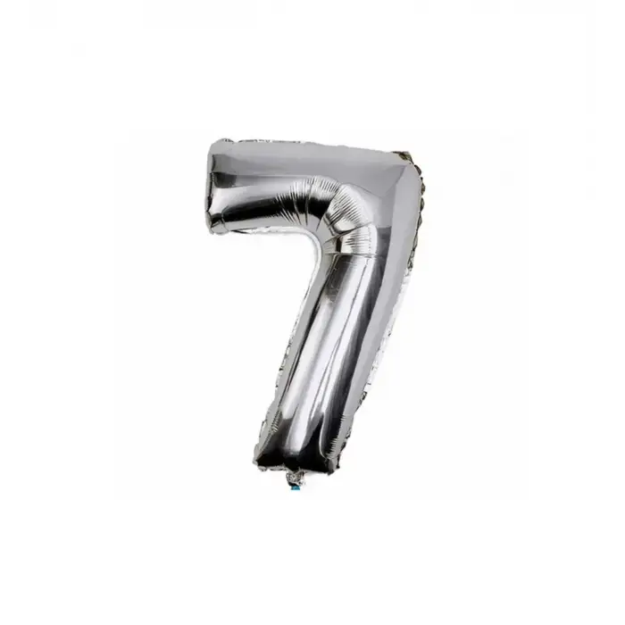 40X102 CM GÜMÜŞ 7 RAKAMLI BALON