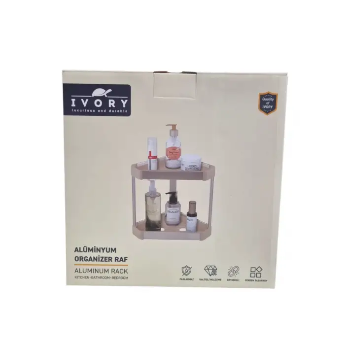 IVORY ALÜMİNYUM ORGAN.RAF 2 KATLI KÖŞE IVO-5985