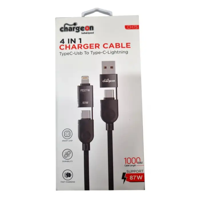 MEGATECH CHARGEON HIZLI ŞARJ KABLOSU 87W 4İN1