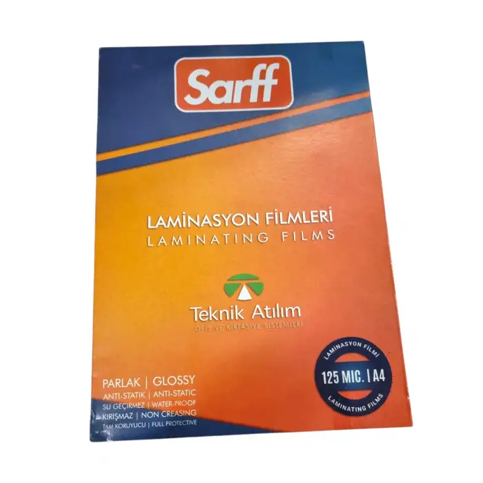 SARF A4 LAMİNASYON FİLMİ 125 MİC. 09016 100 LÜ