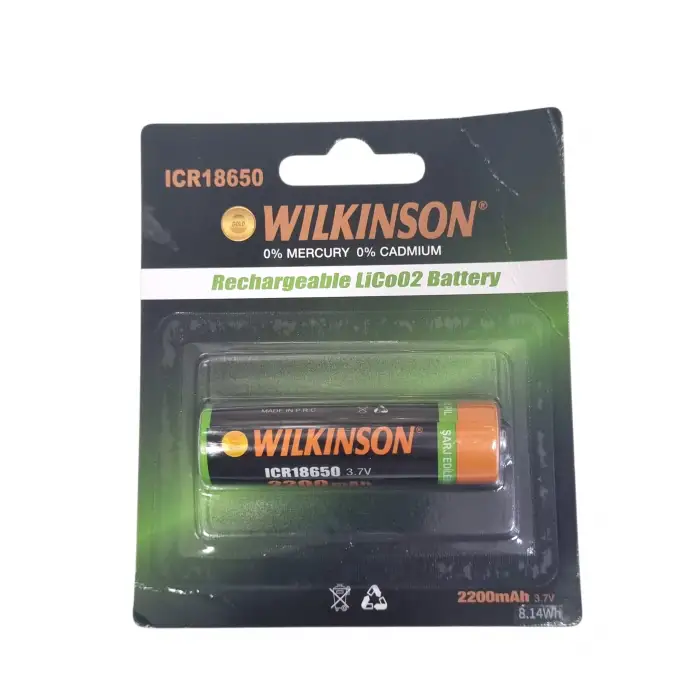 WILKINSON ŞARJLI PİL 2200 MAH 18650 (KUTU-10 LU)