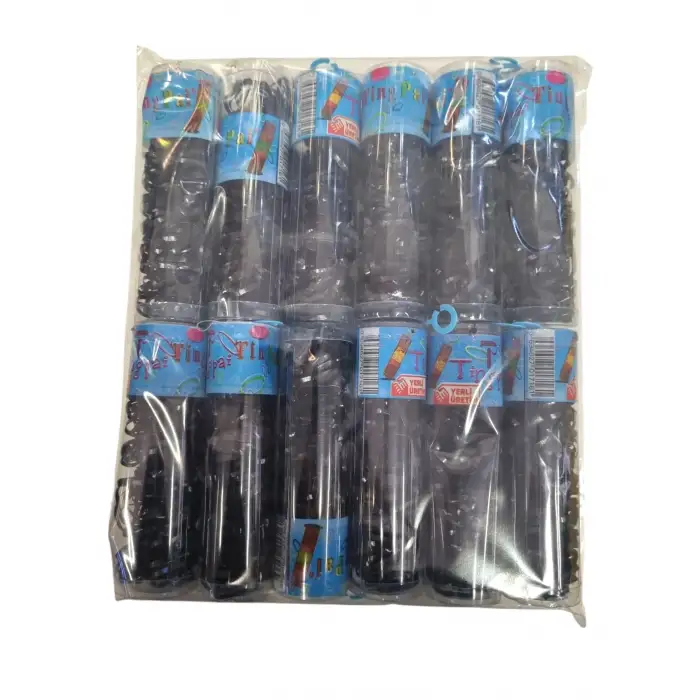 TİNG PAİ LASTİK TOKA RENKLİ SİYAH ŞEFFAF BZD-101