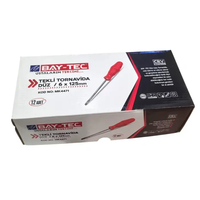 BAY-TEC TEK TORNAVİDA 6X125 MM DÜZ MK-4471