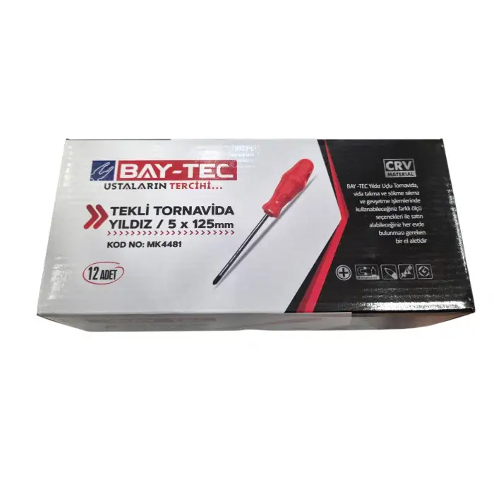 BAY-TEC TEK TORNAVİDA 5X125 MM YILDIZ MK-4481