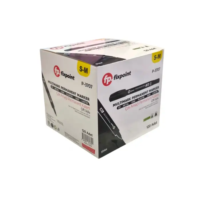 FİXPOİNT PERMANENT KALEM ÇİFT UÇ. SİYAH P-3707