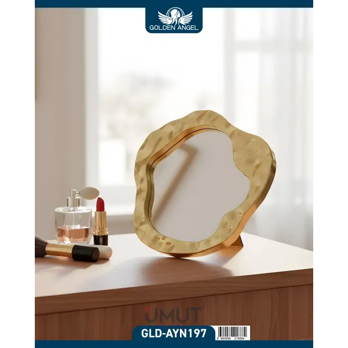 GOLDEN ANGEL MAKYAJ AYNASI METALİZE AYAKLI AYN-197