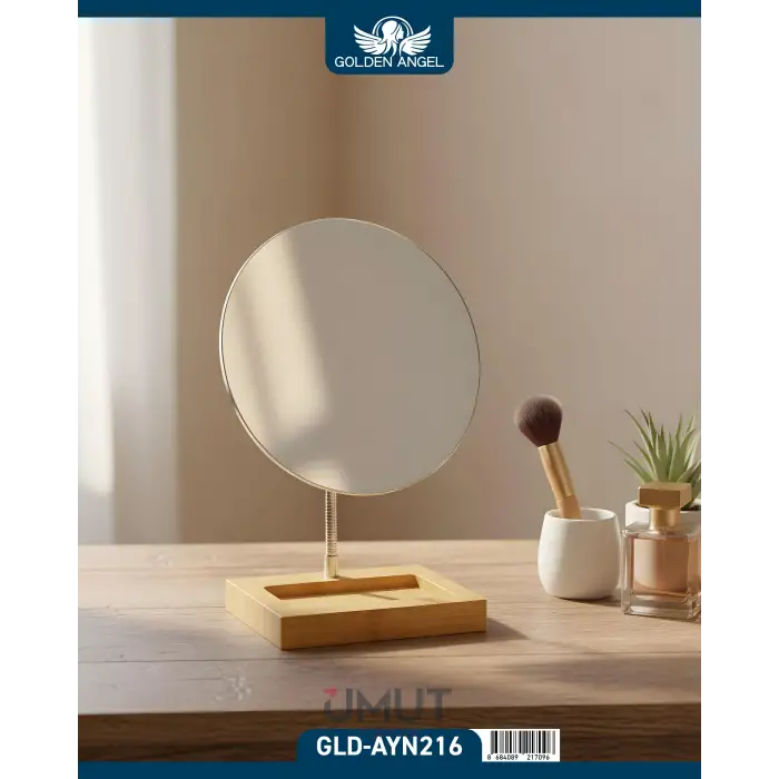 GOLDEN ANGEL MASA ÜSTÜ MAKYAJ AYNA BAMBU AYN-216