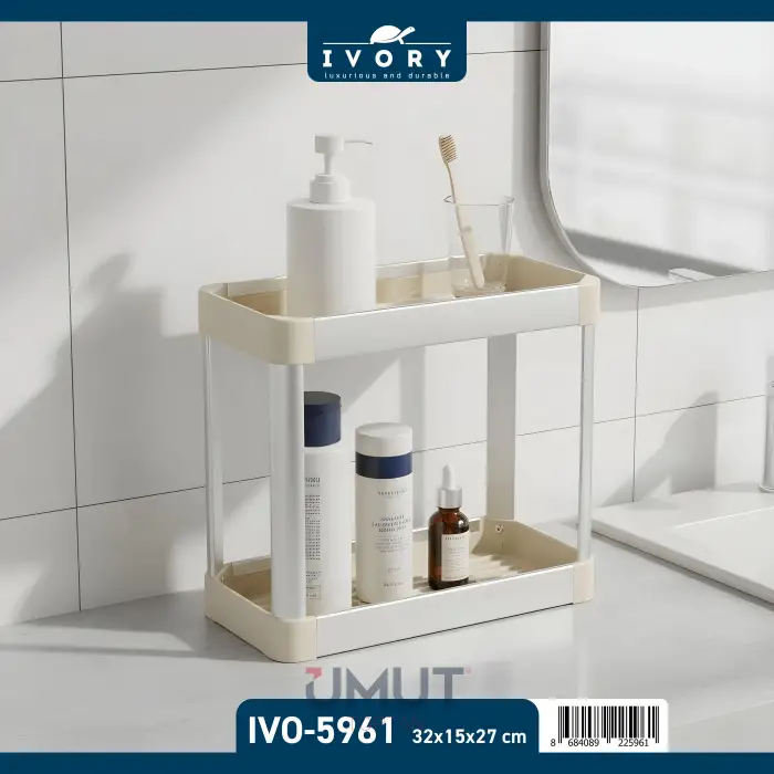 IVORY ALÜMİNYUM ORGANİZER RAF 2 KATLI IVO-5961