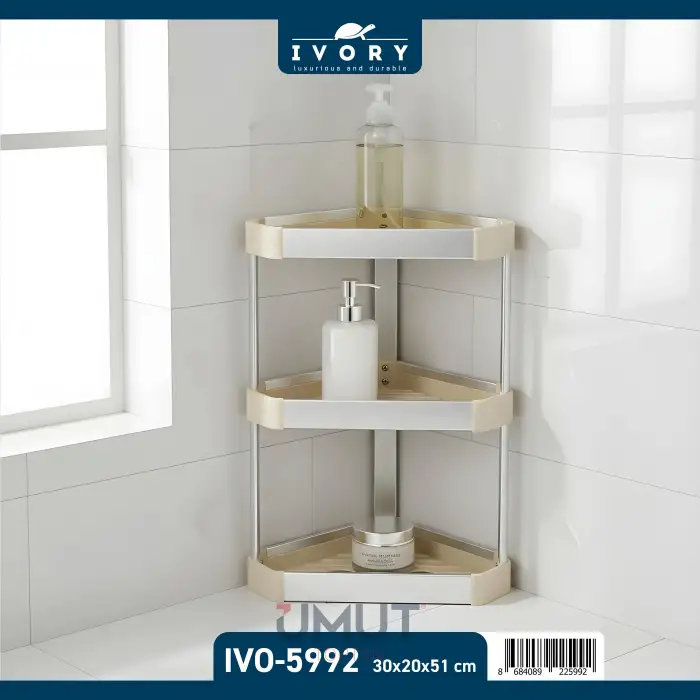 IVORY ALÜMİNYUM ORGAN.RAF 3 KATLI KÖŞE IVO-5992