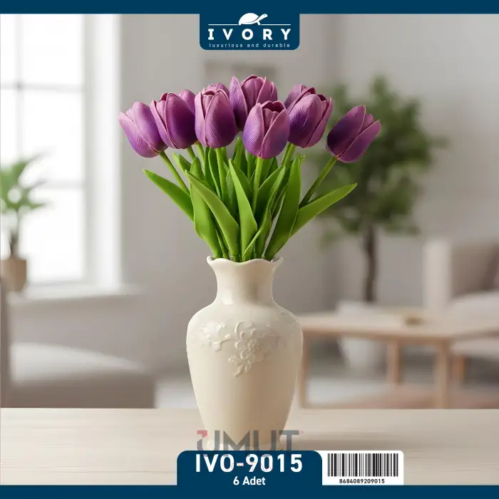IVORY DEKORATİF YAPAY LALE KARMA 6 LI IVO-9015