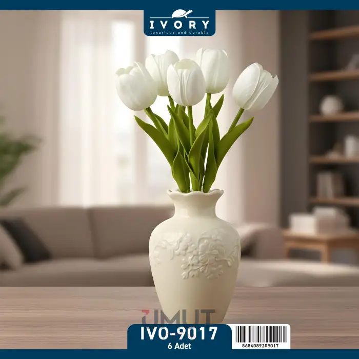 IVORY DEKORATİF YAPAY LALE ISLAK 6 LI IVO-9017