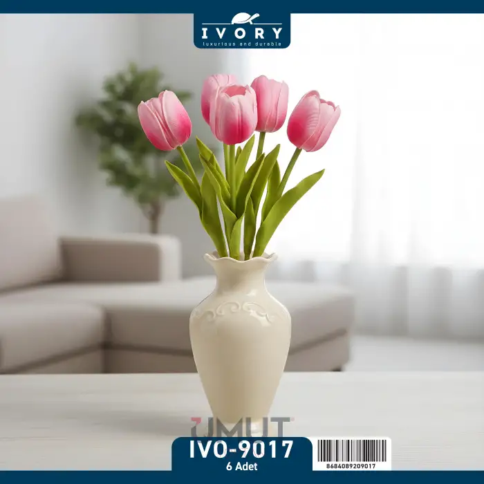 IVORY DEKORATİF YAPAY LALE ISLAK 6 LI IVO-9017