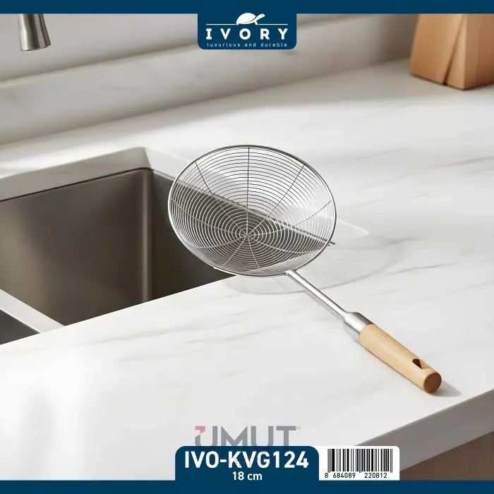 IVORY BAMBU SAPLI ÇELİK KEVGİR 18 CM IVO-KVG124