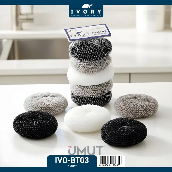 IVORY FİLELİ BULAŞIK TELİ 5 Lİ RENKLİ IVO-BT03