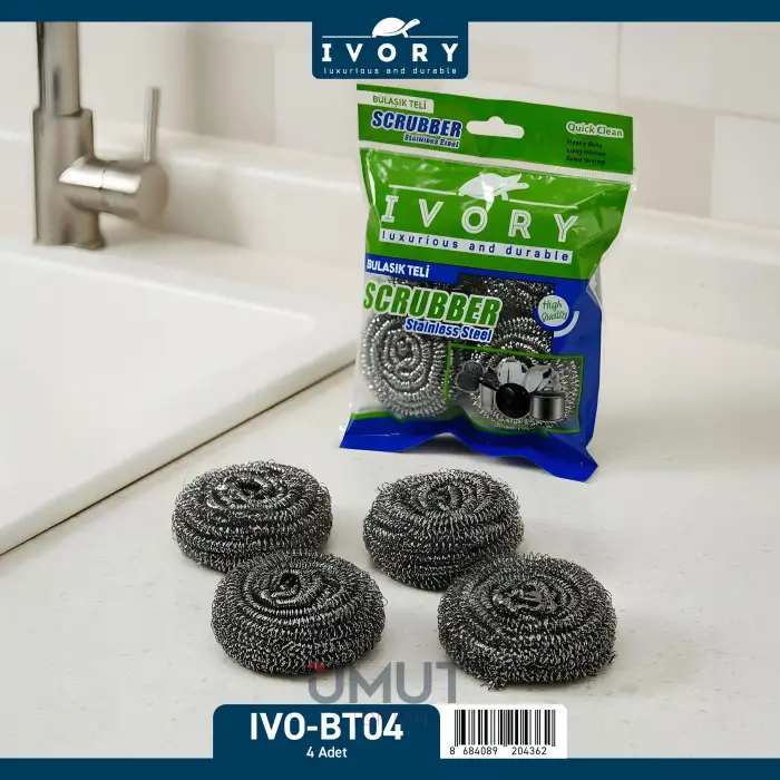 IVORY FİLELİ BULAŞIK TELİ 4 LÜ IVO-BT04