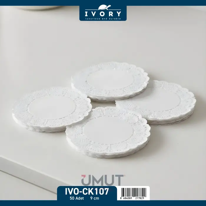 IVORY KAĞIT DANTEL BARDAK ALTLIK 50 Lİ IVO-CK107